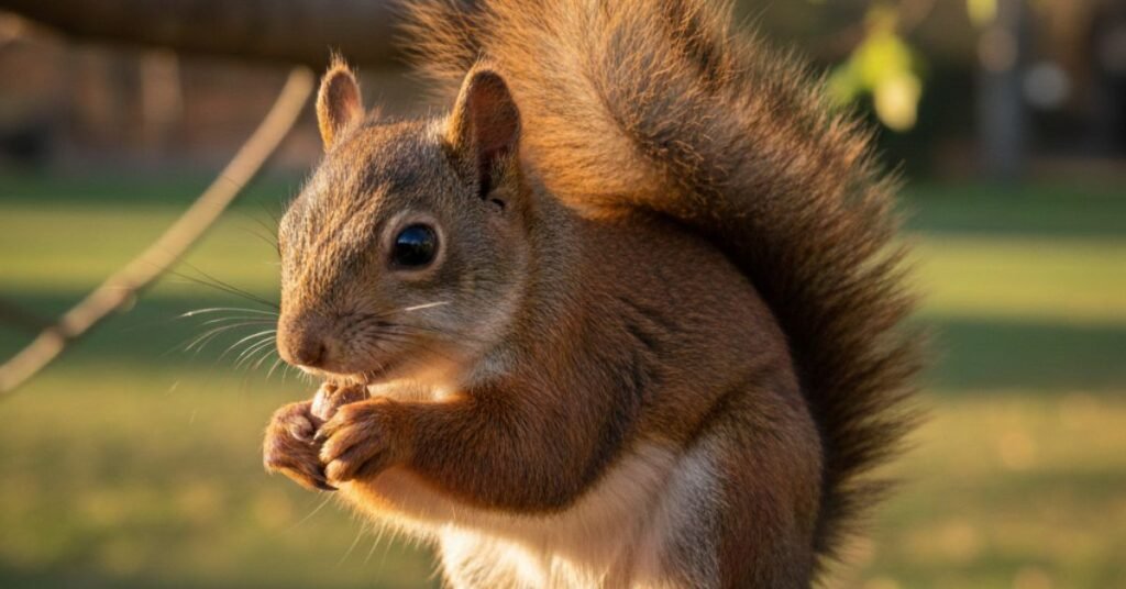 Friendly pet squirrel portrait
