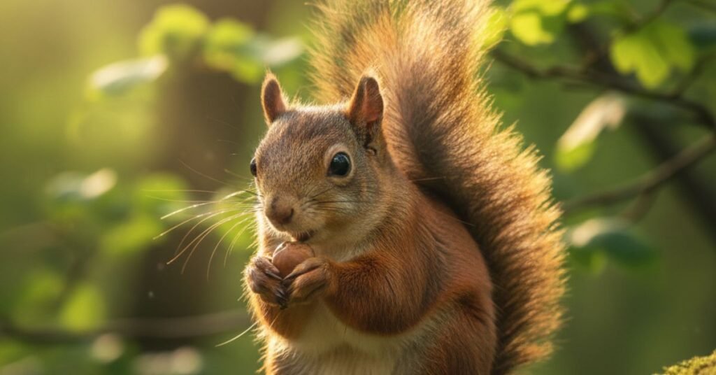 Pet squirrel resting at home
