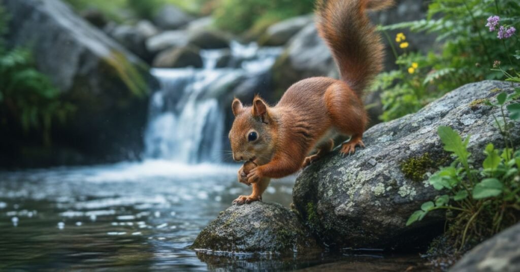 Pet squirrel resting at home
