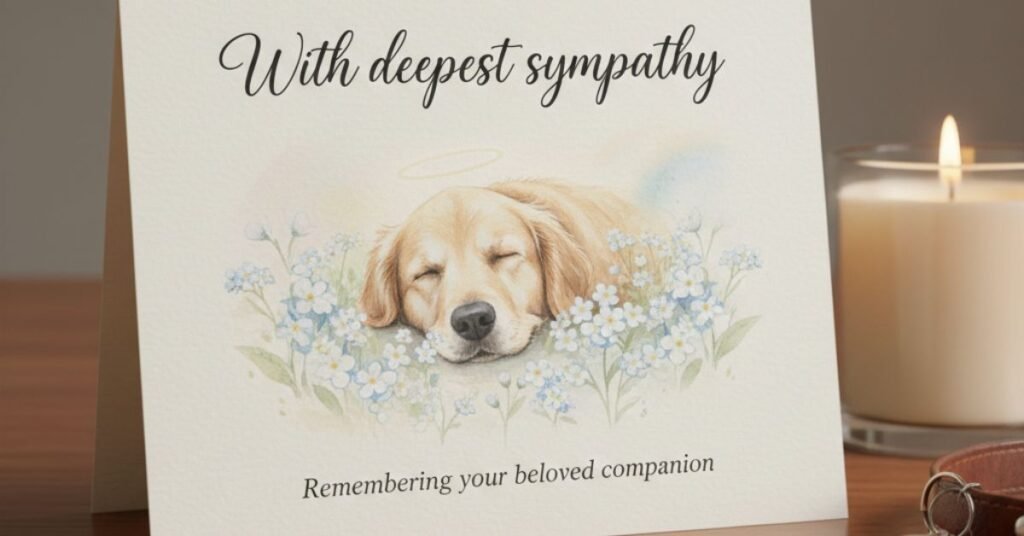 Sympathy card for pet dog loss