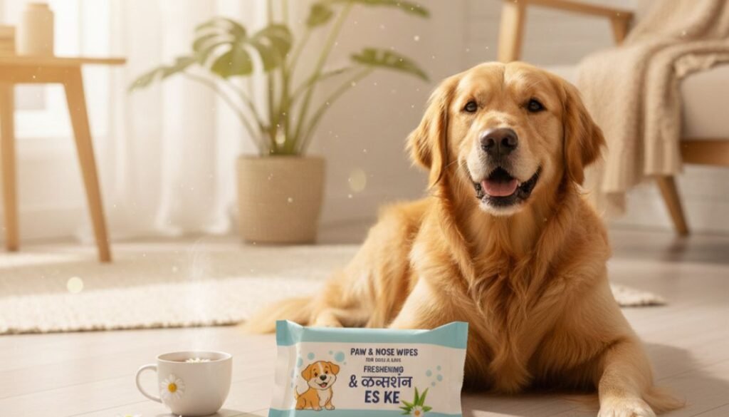 Pet grooming wipes designed for dogs with sensitive skin.