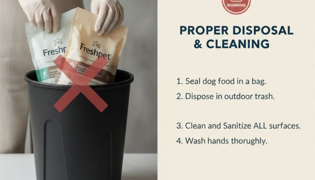 Pet owner checking fresh pet dog food recall information online.