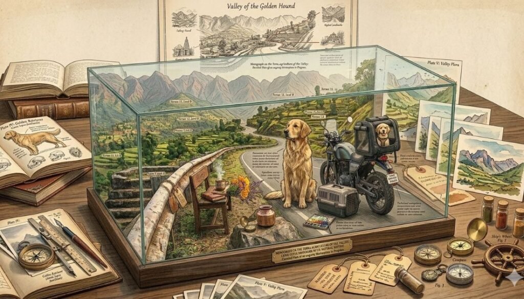 Motorcycle pet carrier for dogs securely mounted on a bike.